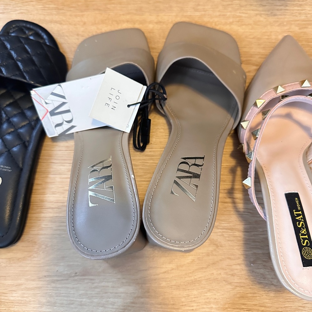 Brand new with tag Zara Tan mule sandals size 38
